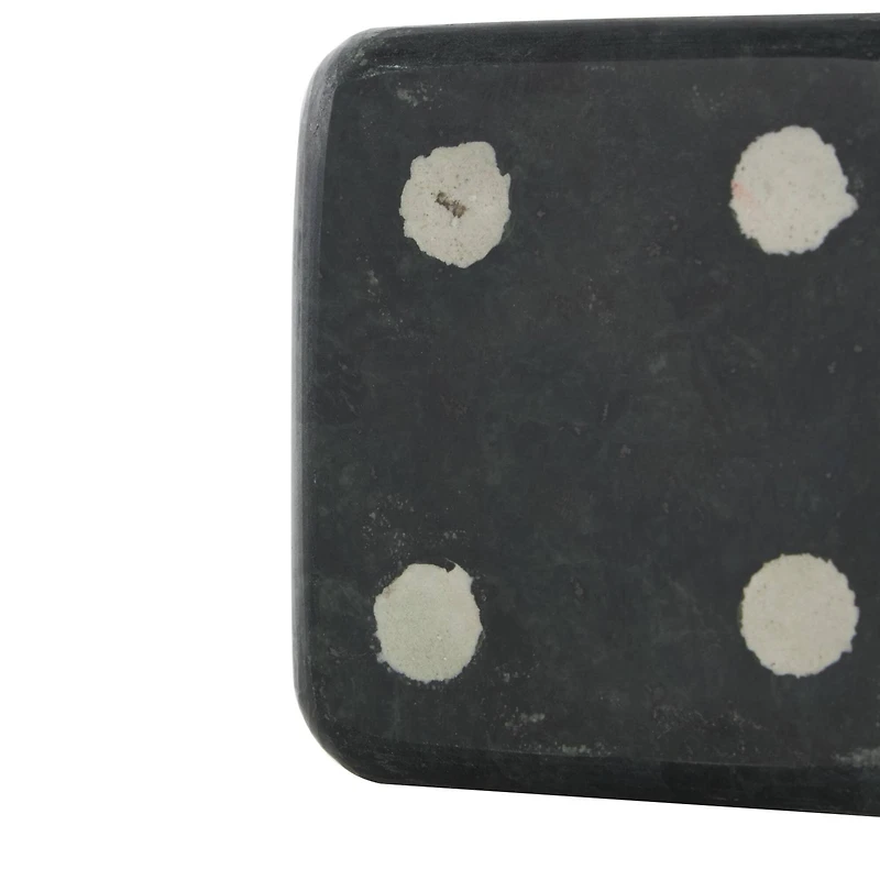 Green Marble Dice Decorative Bookends with White Accents