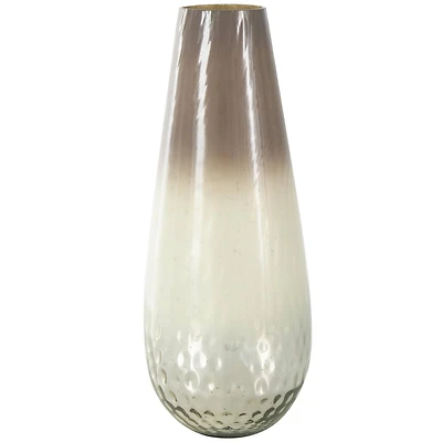 17" Brown Spotted Glass Ombre Vase