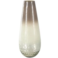 17" Brown Spotted Glass Ombre Vase