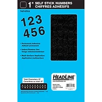 Headline Sign® Black Helvetica Numbers Vinyl Stickers, 1''