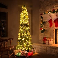 Costway 8ft. Unlit Pencil Artificial Christmas Tree