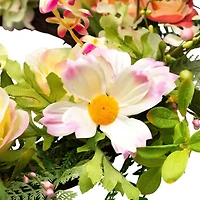 26" Daisy Peony & Roses Artificial Floral Spring Wreath