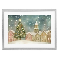 Stupell Industries Christmas Village Snowfall Framed Print Under Glass Wall Art
