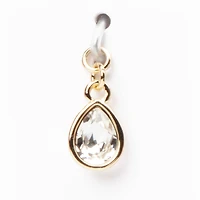 14K Gold Plated Clear Austrian Crystal Pear Charm by Bead Landing™