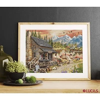 Luca-S Log Cabin General Store Counted Cross-Stitch Kit