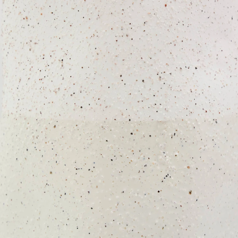 20" Cream Ceramic Abstract Wavy Vase with Textured Speckled Detailing