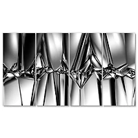 Designart - Black White Crystal Background