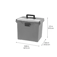 Iris® Gray, Portable File Box Letter Size, 4 Ct