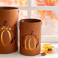 Glitzhome® Metal Cutout Pumpkin Bucket Set