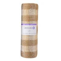 10" x 19ft. Tan & White Buffalo Check Mesh by Celebrate It™