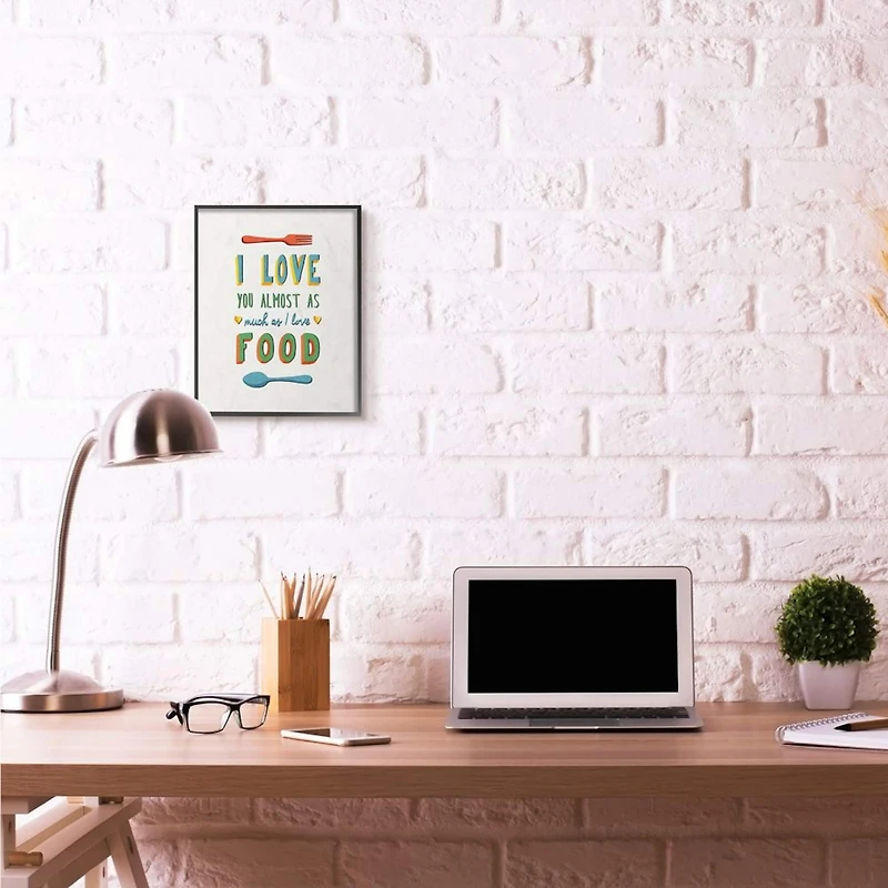 Stupell Industries I Love Food Black Framed Wall Art