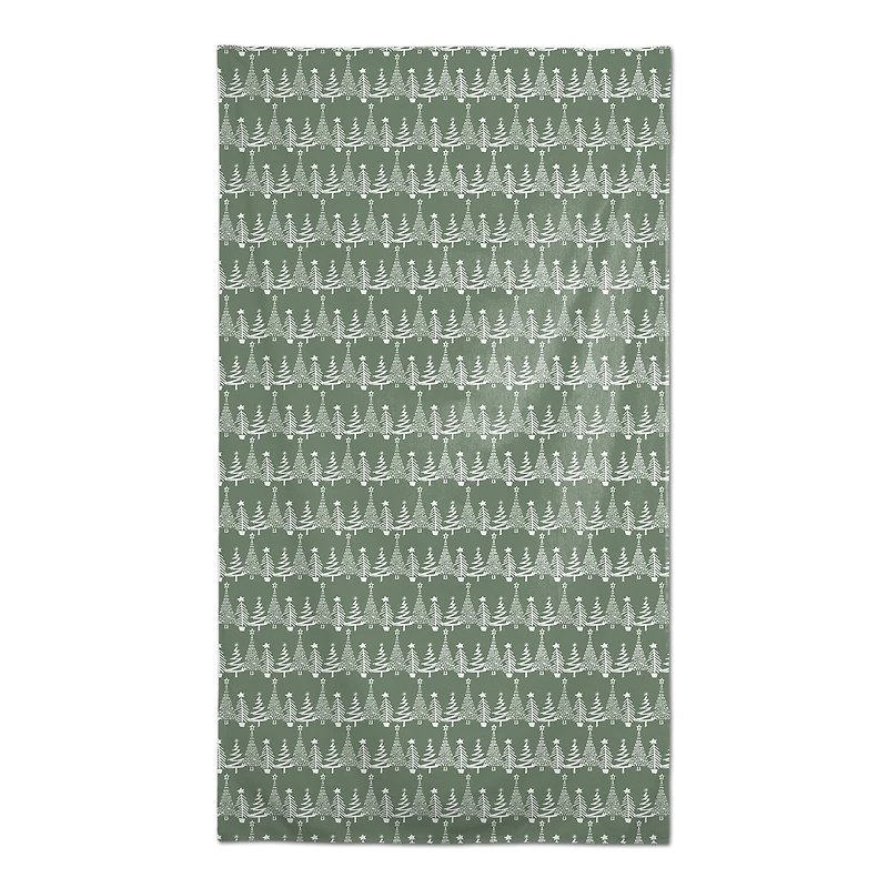 102'' Sage Christmas Tree Pattern Tablecloth