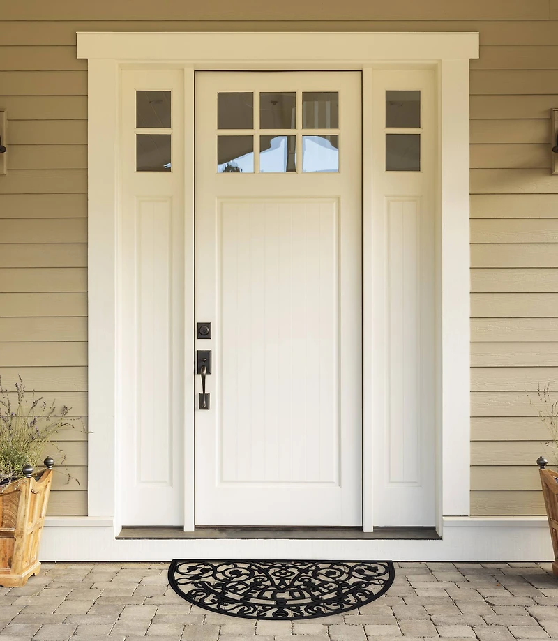 DII® Welcome Scroll Half Moon Rubber Doormat