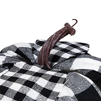 6.25" Black & White Buffalo Check Pumpkin Tabletop Décor