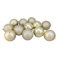 12ct. Champagne Gold Shatterproof Christmas Ball Ornaments Set