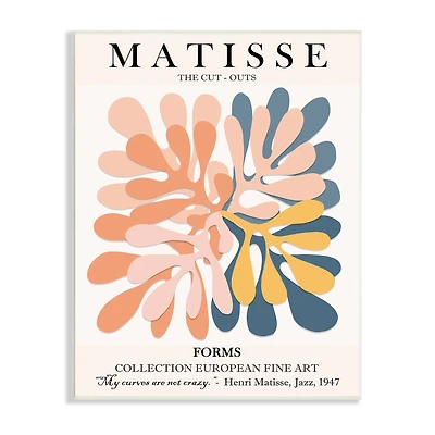 Stupell Industries Classical Matisse Painting Cut Out Forms Traditional Abstract Wall Plaque