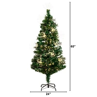 5ft. Fiber Optic Warm White LED Lights Pine Artificial Christmas Tree