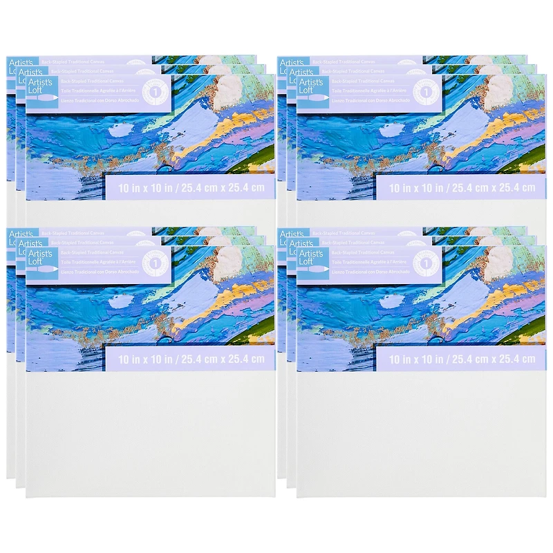 12 Pack: Level 1 Back Stapled Traditional Canvas by Artist's Loft