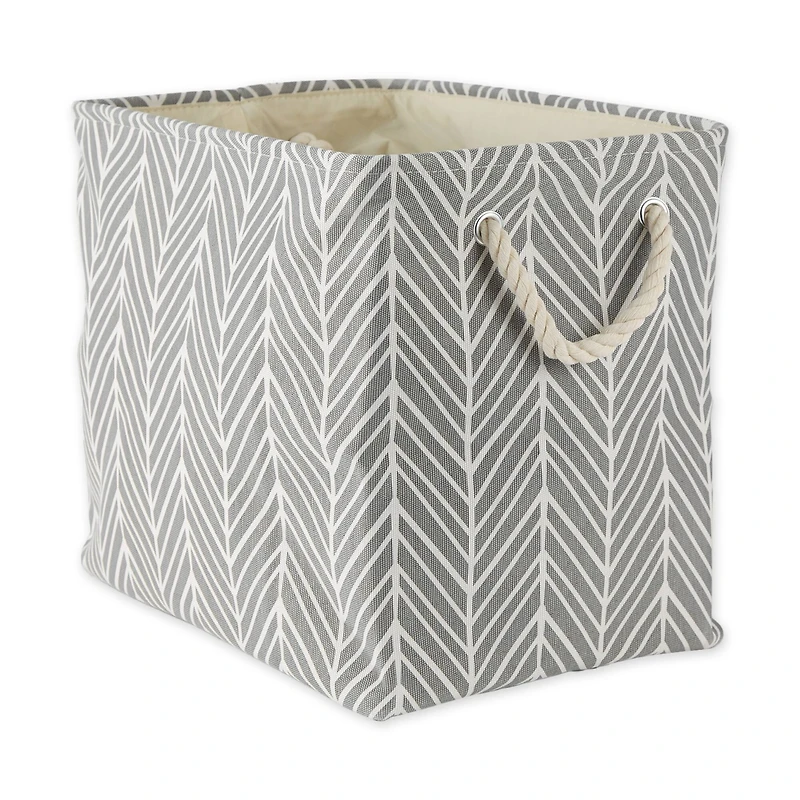 DII® Large Gray Herringbone Rectangle Fabric Bin