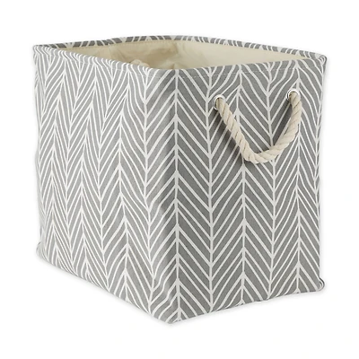 DII® Large Gray Herringbone Rectangle Fabric Bin