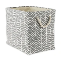 DII® Large Gray Herringbone Rectangle Fabric Bin
