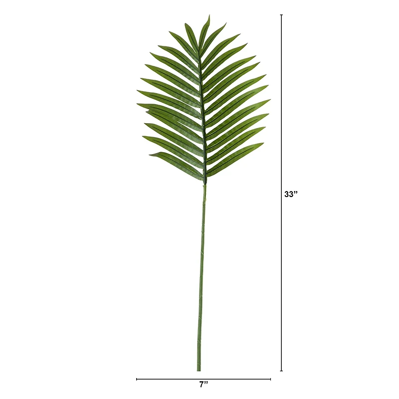 33" Green Palm Frond Stems, 3ct.