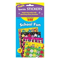 Trend Enterprises® School Fun Sparkle Stickers® Variety Pack, 2 Packs of 648ct.