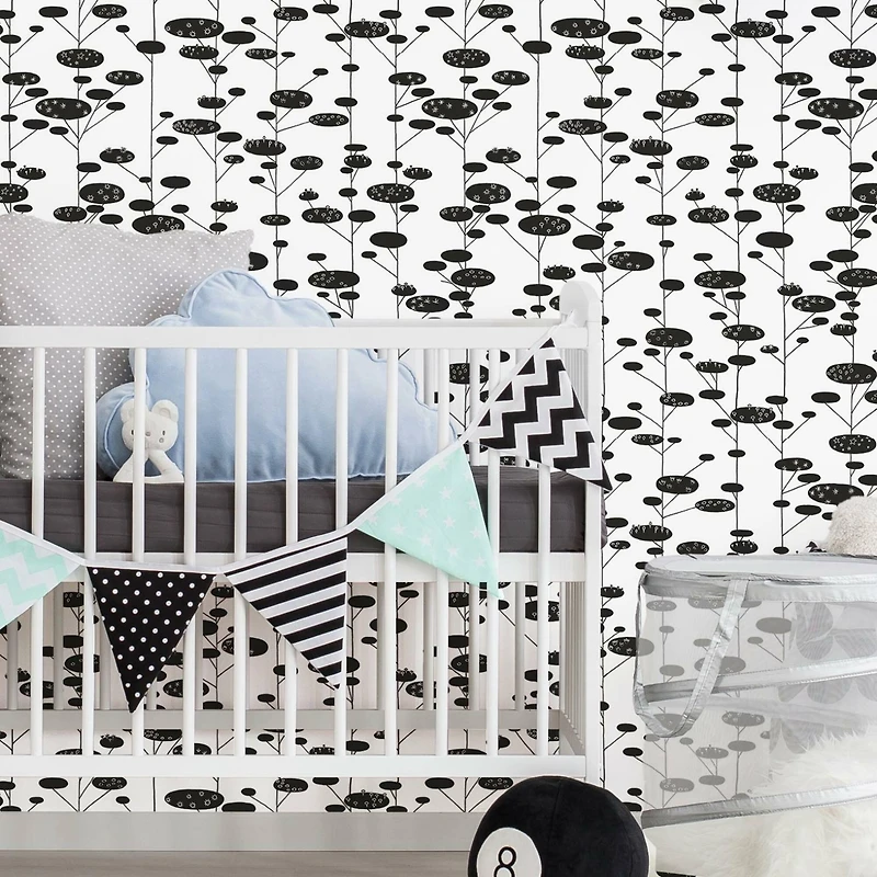 RoomMates Retro Trees Peel & Stick Wallpaper