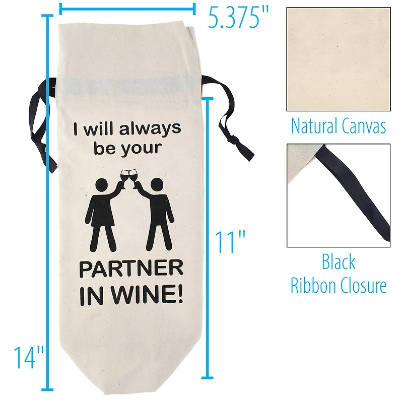 Personality Case™ Partners Canvas Wine Bag