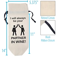 Personality Case™ Partners Canvas Wine Bag