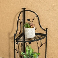 Glitzhome® 4ft. Metal 4-Tiered Corner Shelf Stand