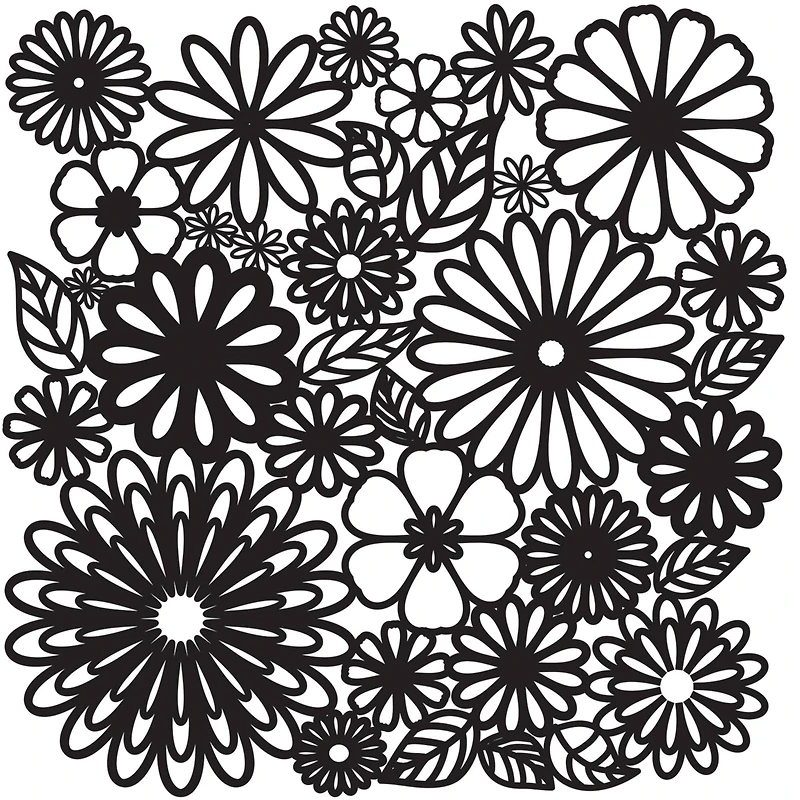The Crafter's Workshop Flower Frenzy Stencil