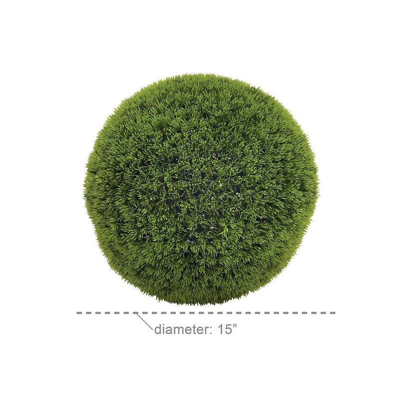15" Vinyl Green Grass Topiary Ball