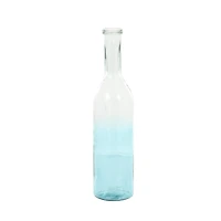 Teal Recycled Glass Handmade Tall Ombre Floor Vase