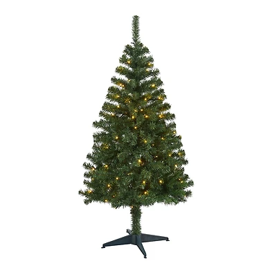 5ft. Pre-Lit Northern Tip Pine Artificial Christmas Tree, Clear LED Lights