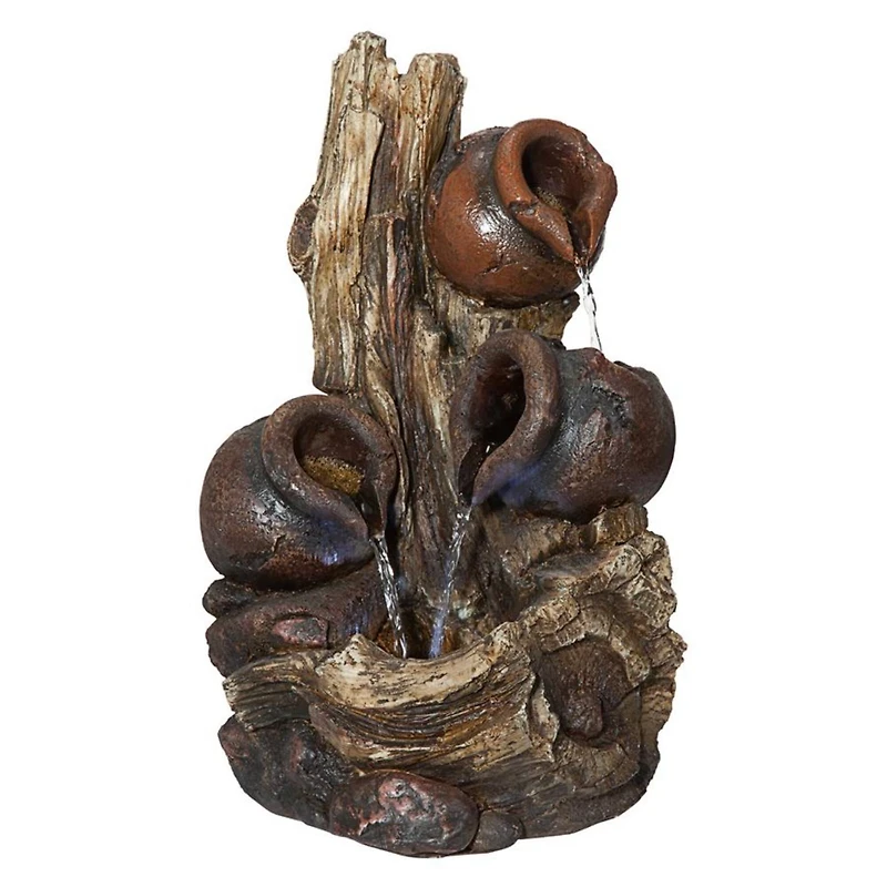 Design Toscano Primavera della Vita Cascading Waterfall Illuminated Tabletop Fountain