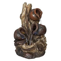 Design Toscano Primavera della Vita Cascading Waterfall Illuminated Tabletop Fountain