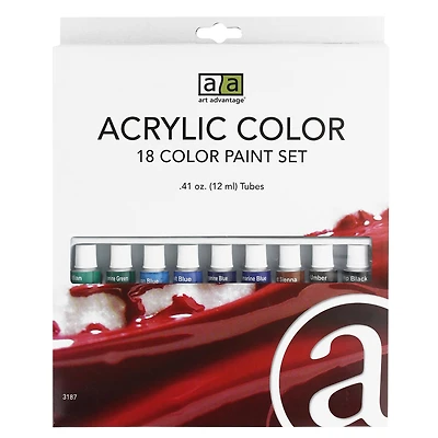 Art Advantage® 18-Color Acrylic Paint Set with Box