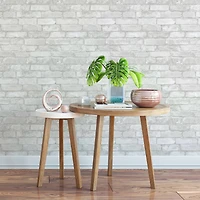 NuWallpaper Gray & White Brick Peel & Stick Wallpaper