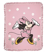 Disney® 72" Minnie Flower Field No Sew Fleece Throw Kit