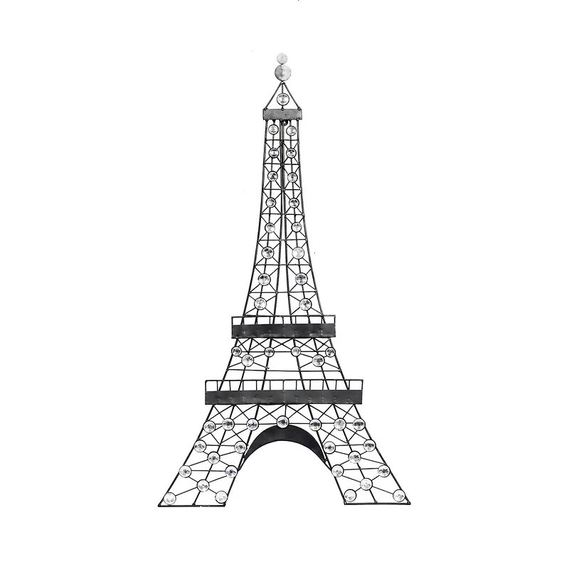 32" Black Metal Eiffel Tower Glam Wall Décor