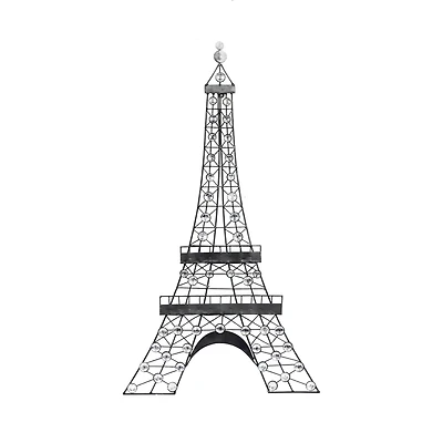 32" Black Metal Eiffel Tower Glam Wall Décor