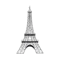 32" Black Metal Eiffel Tower Glam Wall Décor