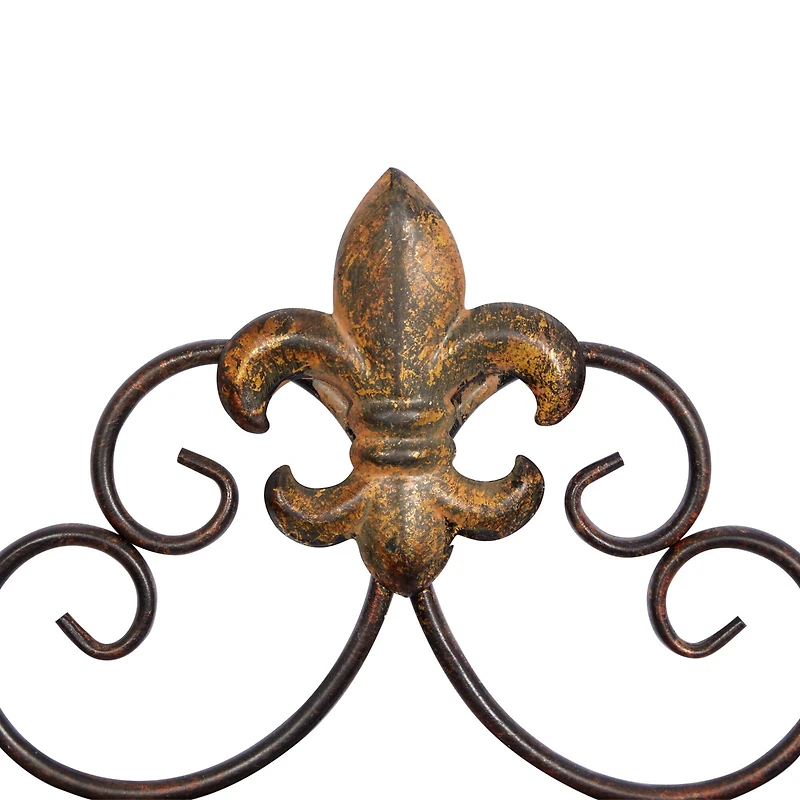 Bronze Metal Fleur de Lis Wall Decoration