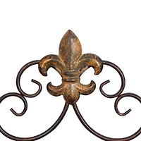 Bronze Metal Fleur de Lis Wall Decoration