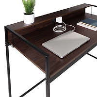 Honey Can Do Walnut & Black Computer Desk