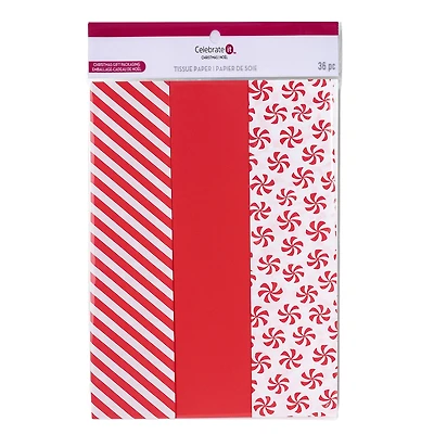 Red & White Peppermint Tissue Paper, 36ct. by Celebrate It™