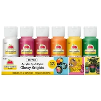 Apple Barrel® Acrylic Glossy Brights 12 Piece Paint Set
