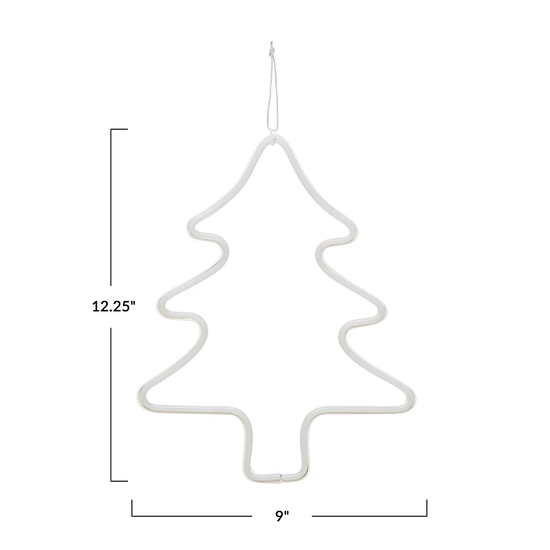 Hello Honey® 12.25" White Wire Tree Wall Décor with LED Light