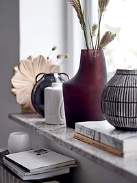 Hello Honey® 6" Black & White Debossed Stoneware Vase